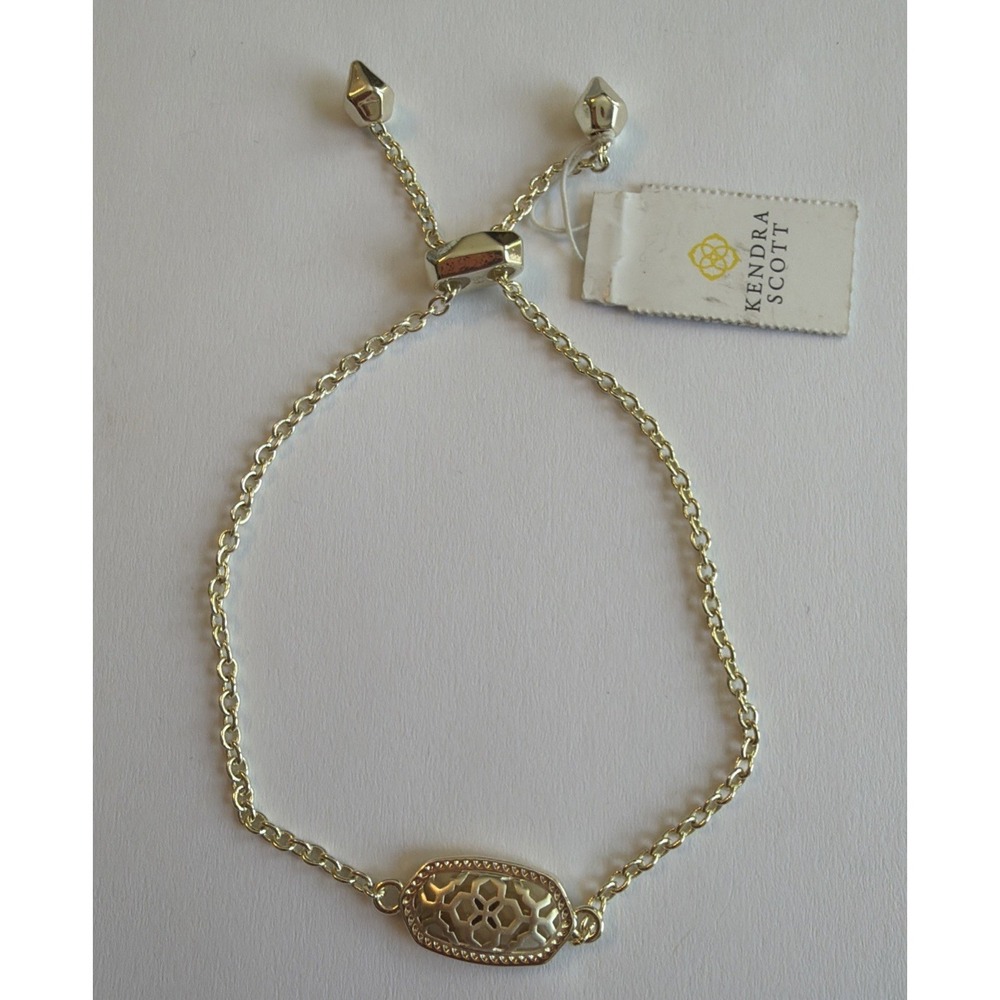 New Kendra Scott Elaina Gold Adjustable Chain Bracelet In Brushed Gold